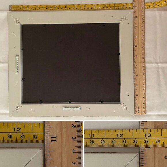 Vintage Handmade French Quote Wall Art With Woven Fabric In Distressed Frame - Picture 4 of 6